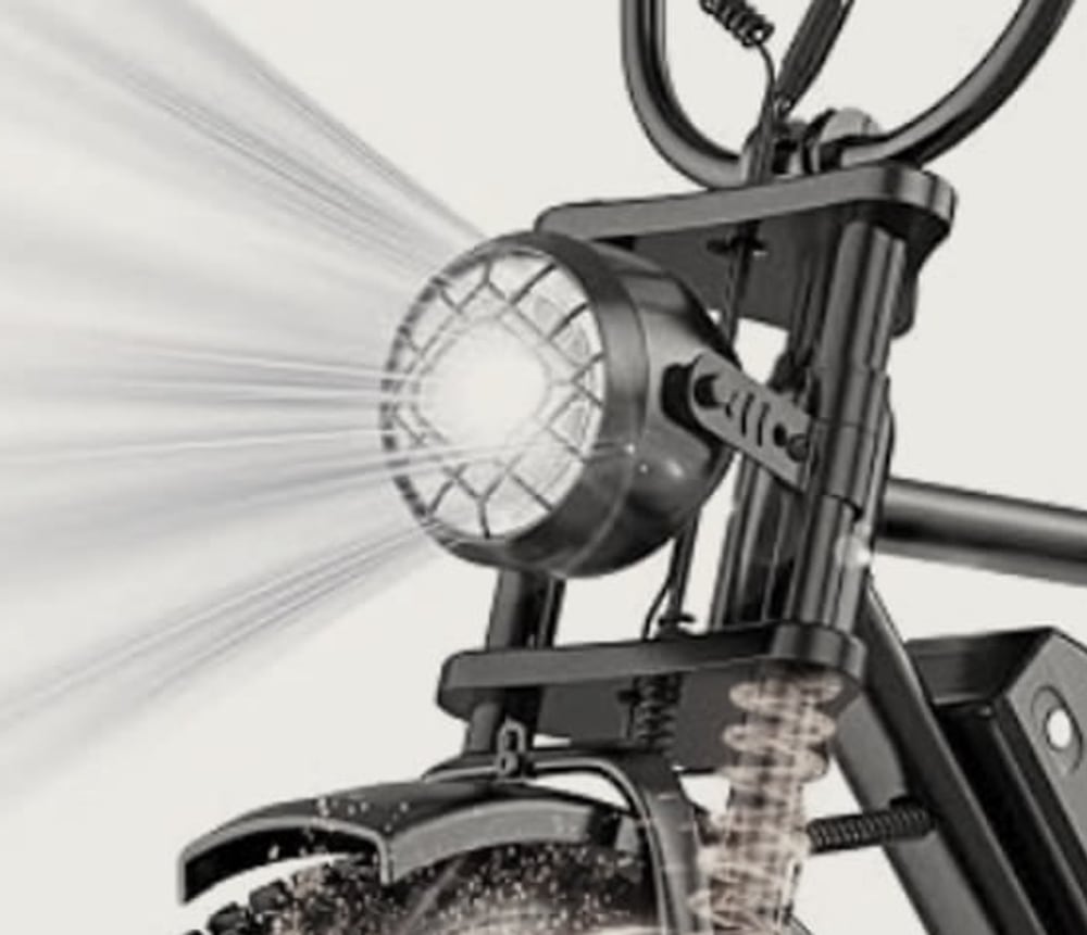 Détail du phare LED et de la fourche du Volt
